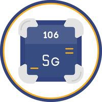 Seaborgium Flat Circle Uni Icon vector