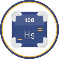 Hassium Flat Circle Uni Icon vector
