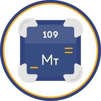 Meitnerium Flat Circle Uni Icon vector