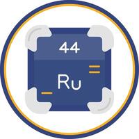 rutenio plano circulo uni icono vector