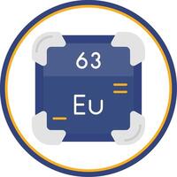 Europium Flat Circle Uni Icon vector