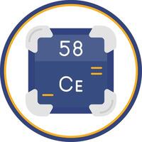 Cerium Flat Circle Uni Icon vector