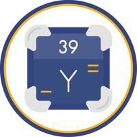 Yttrium Flat Circle Uni Icon vector