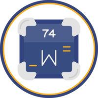 Tungsten Flat Circle Uni Icon vector