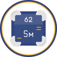 Samarium Flat Circle Uni Icon vector