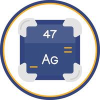 Silver Flat Circle Uni Icon vector