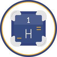 Hydrogen Flat Circle Uni Icon vector