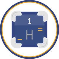 Hydrogen Flat Circle Uni Icon vector