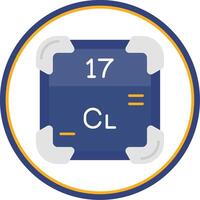 Chlorine Flat Circle Uni Icon vector