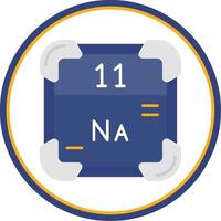 Sodium Flat Circle Uni Icon vector