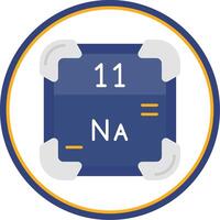 Sodium Flat Circle Uni Icon vector