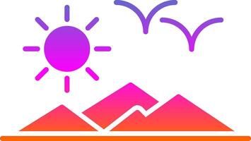 Mountain View Glyph Gradient Icon vector