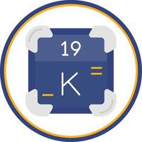 Potassium Flat Circle Uni Icon vector