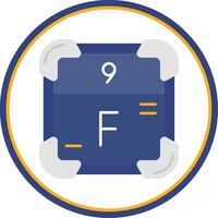 Fluorine Flat Circle Uni Icon vector