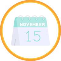 15th of November Flat Circle Uni Icon vector