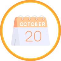 20th of October Flat Circle Uni Icon vector