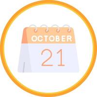 21st of October Flat Circle Uni Icon vector