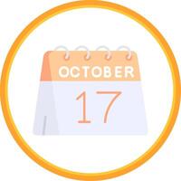 17th of October Flat Circle Uni Icon vector