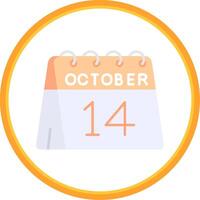14th of October Flat Circle Uni Icon vector