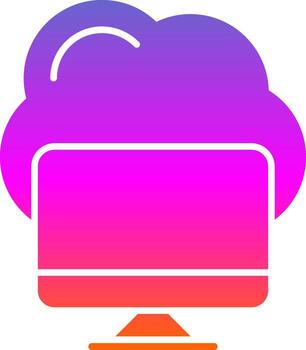 icono de gradiente de glifo de computación en la nube vector