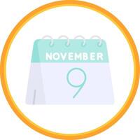 9th of November Flat Circle Uni Icon vector