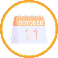 11th of October Flat Circle Uni Icon vector