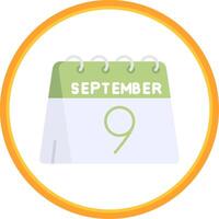 9th of September Flat Circle Uni Icon vector