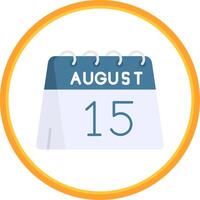 15th of August Flat Circle Uni Icon vector
