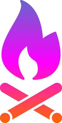 Fire Glyph Gradient Icon