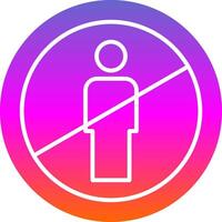 No Entry Glyph Gradient Icon vector