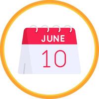 10th of June Flat Circle Uni Icon vector