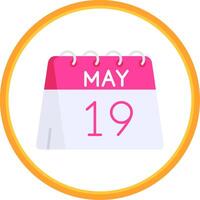 19th of May Flat Circle Uni Icon vector
