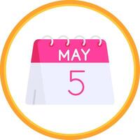 5th of May Flat Circle Uni Icon vector