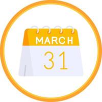 31st of March Flat Circle Uni Icon vector