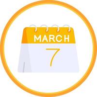 7th of March Flat Circle Uni Icon vector