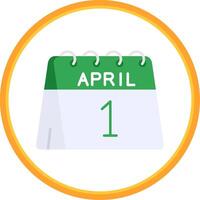 1st of April Flat Circle Uni Icon vector