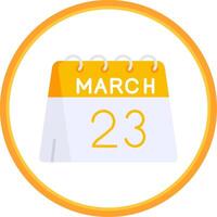 23rd of March Flat Circle Uni Icon vector