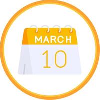 10th of March Flat Circle Uni Icon vector