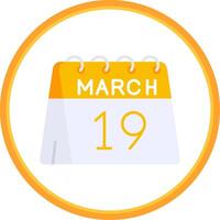 19th of March Flat Circle Uni Icon vector