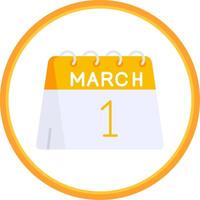 1st of March Flat Circle Uni Icon vector