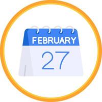 27th of February Flat Circle Uni Icon vector