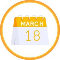 18th of March Flat Circle Uni Icon vector