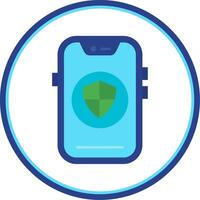 Shield Flat Circle Uni Icon vector
