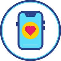 Heart Flat Circle Uni Icon vector