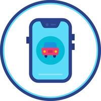 Car Flat Circle Uni Icon vector