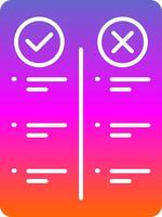 Pros And Cons Glyph Gradient Icon vector