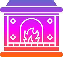 Fireplace Glyph Gradient Icon vector