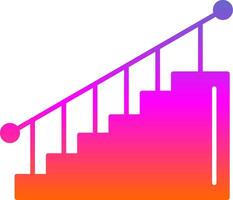 escalera glifo degradado icono vector