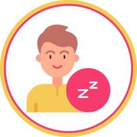 Sleep Flat Circle Uni Icon vector