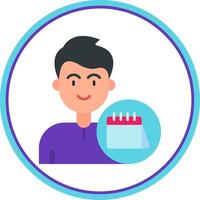 Calendar Flat Circle Uni Icon vector